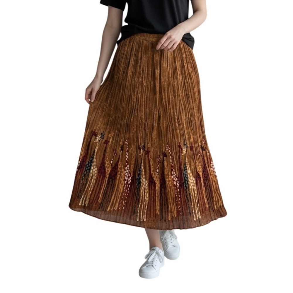 Stonebridge Vintage Giraffe Print Maxi Skirt